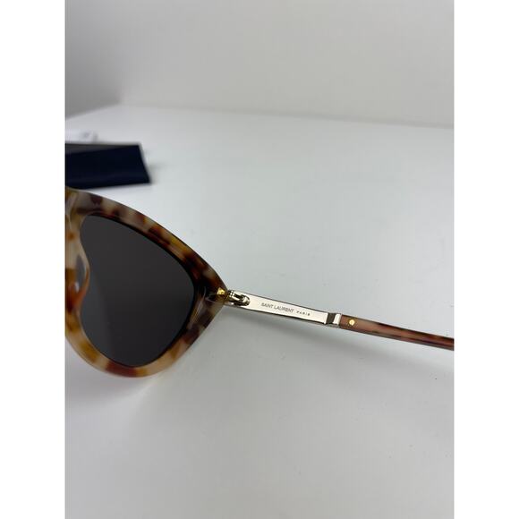 YSL Saint Laurent Eyewear Sunglasses Cat Eye SL M81 Dark Tortoise Grey NEW - Picture 8 of 9